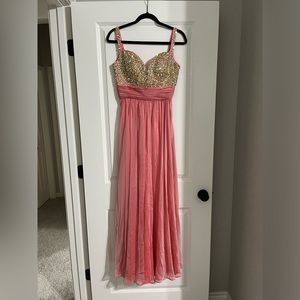 Women’s Formal Dress - La Femme - Coral Pink